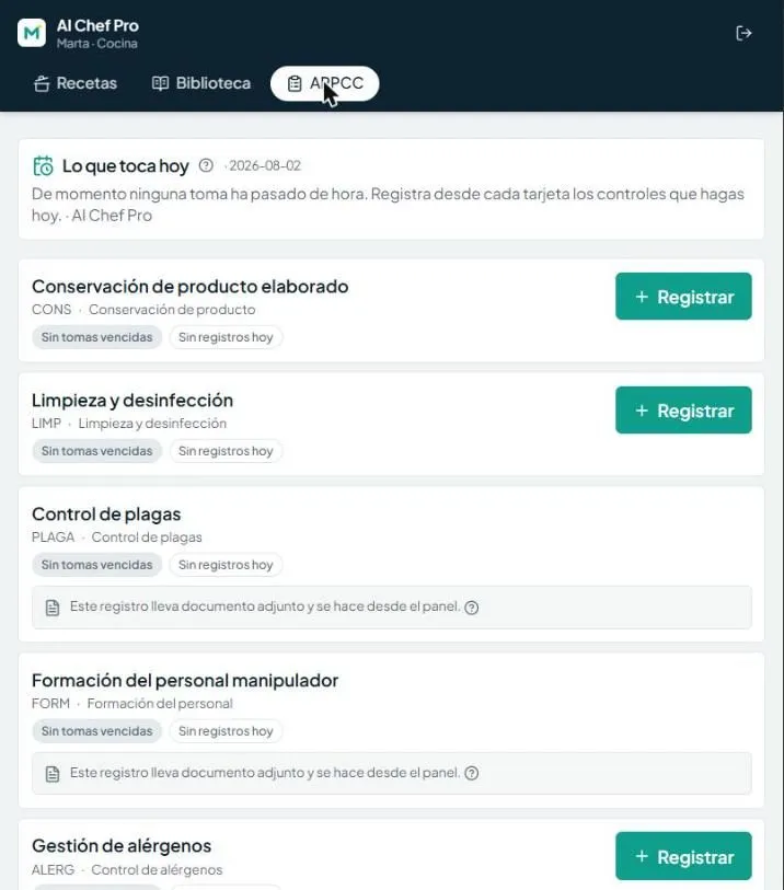 El portal del equipo, en el móvil de la cocina
